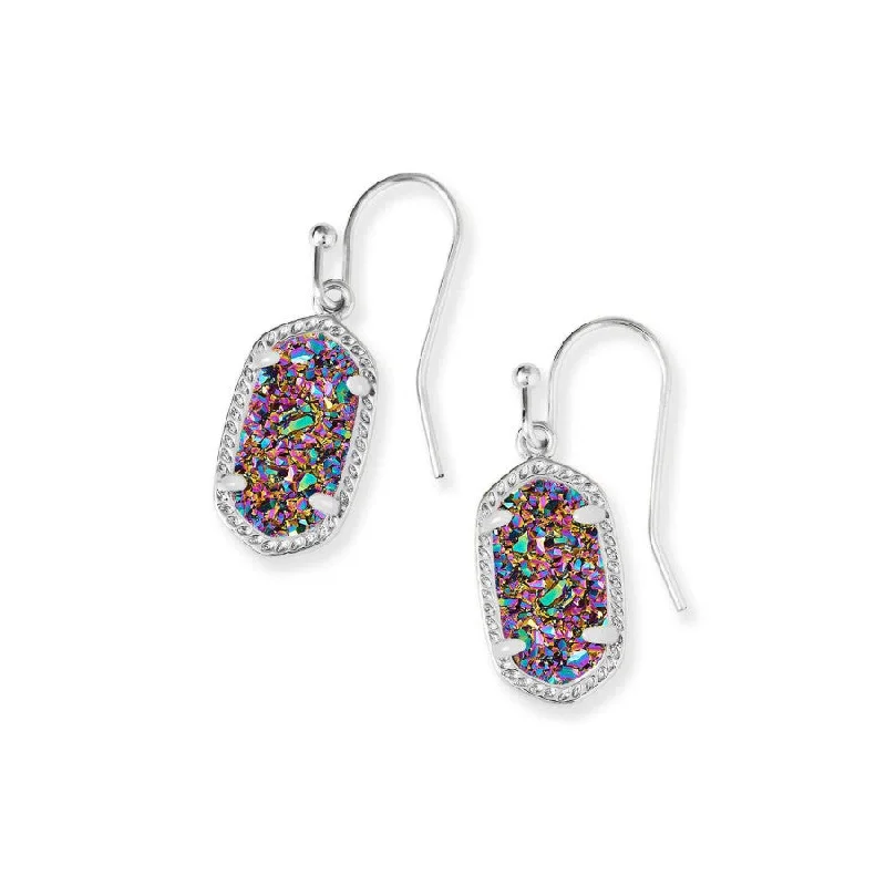 Star-Shaped Drop Earrings for Whimsical-Lee Silver Plated Drop Earrings In Multi Color Drusy, by Kendra Scott