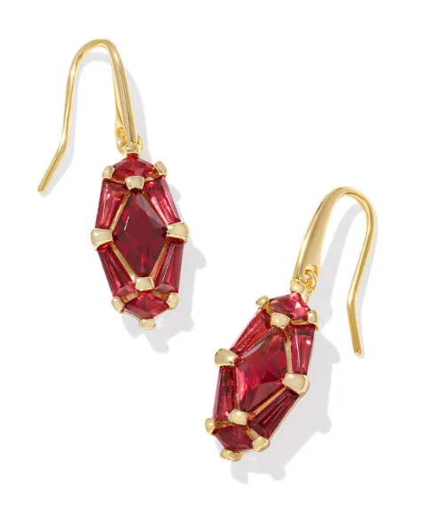 Opal Drop Earrings for Iridescent-Lindy Rae Lee Gold Plated Red Crystal Drop Earrings by Kendra Scott