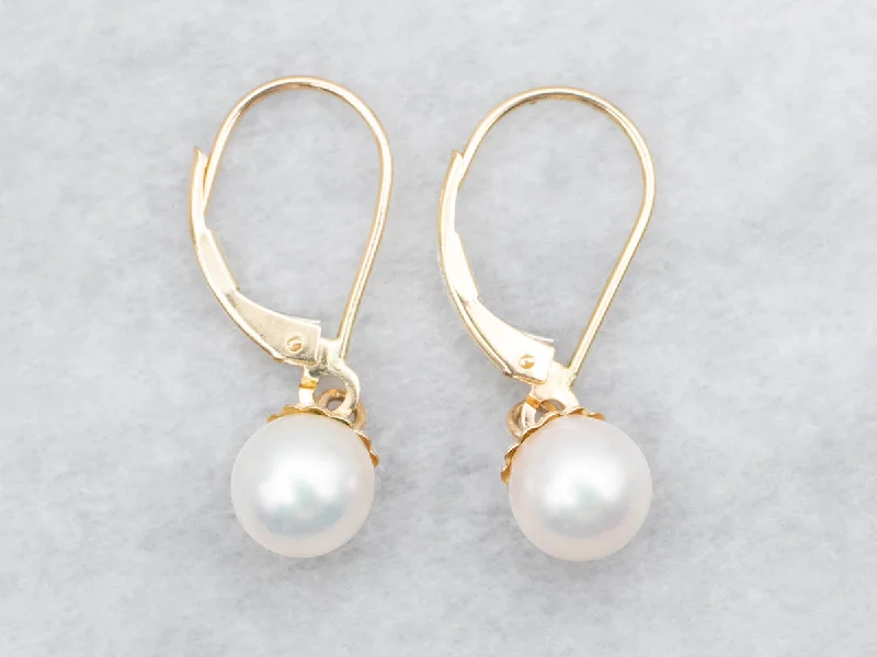 Classic Drop Earrings for Timeless-Luminous Saltwater Pearl Drop Earrings