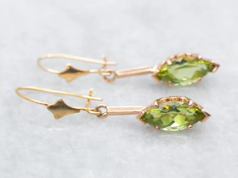 Onyx Drop Earrings for Bold-Marquise-Cut Peridot Drop Earrings