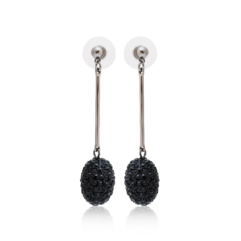 Formal Drop Earrings for Special-Midnight Pave Drop Earrings