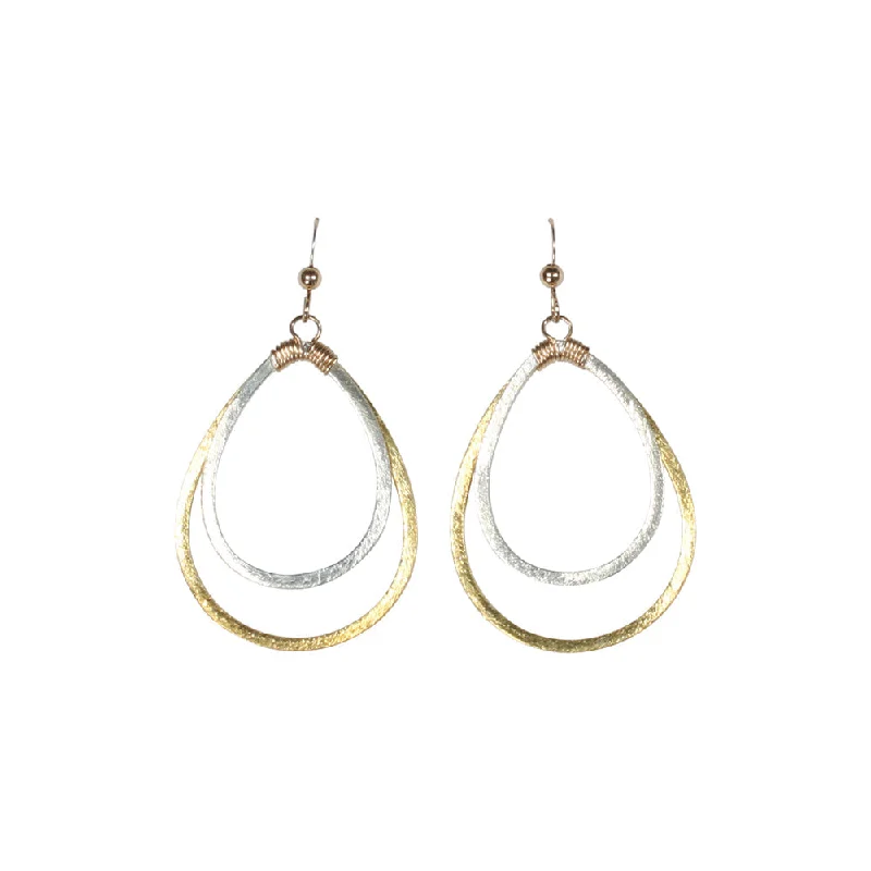 Heavy-Duty Drop Earrings for Durable-Double Brushed Teardrop Earrings