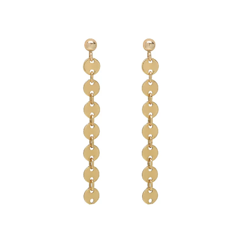 Embellished Drop Earrings for Fancy-Tiny Disc Drop Earrings