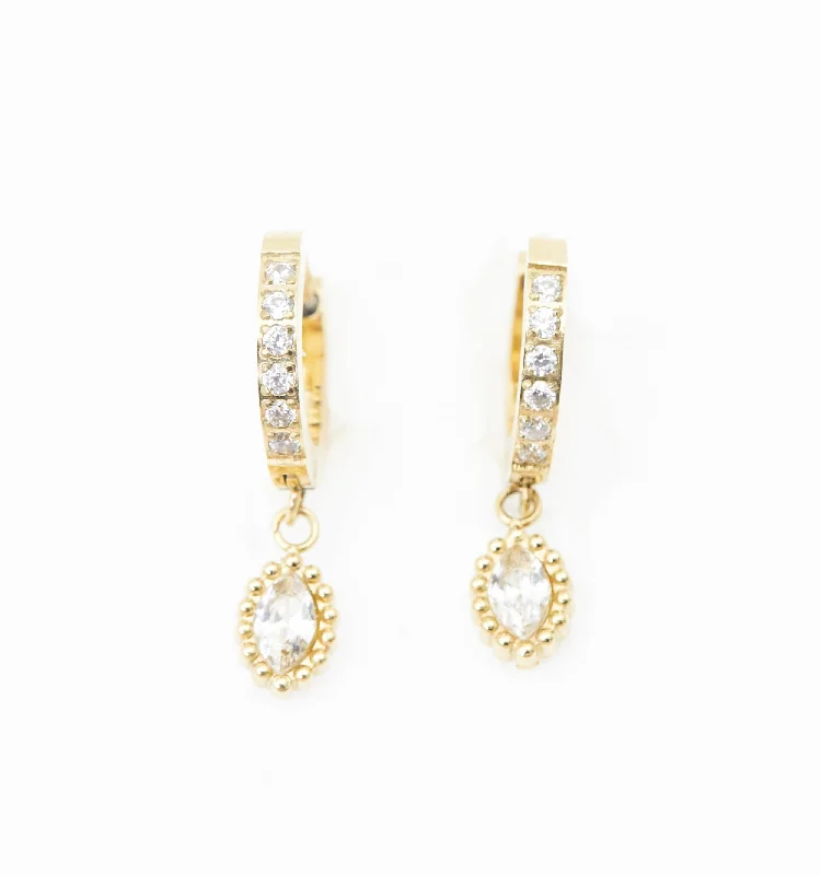 Diamond Drop Earrings for Sparkling-Pave Teardrop Earrings