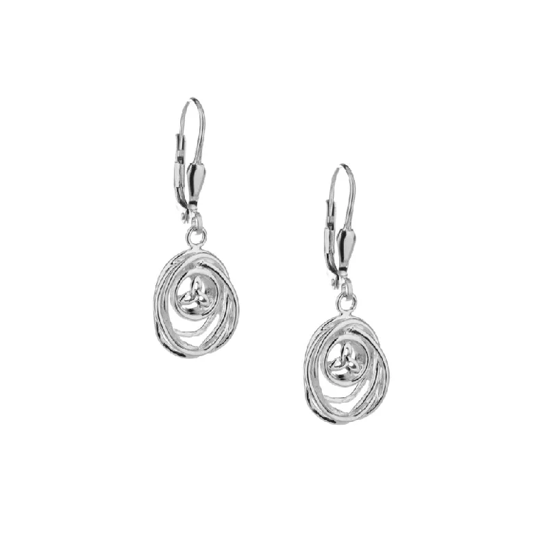 Star-Shaped Drop Earrings for Whimsical-Silver Celtic Cradle of Life Drop Earrings