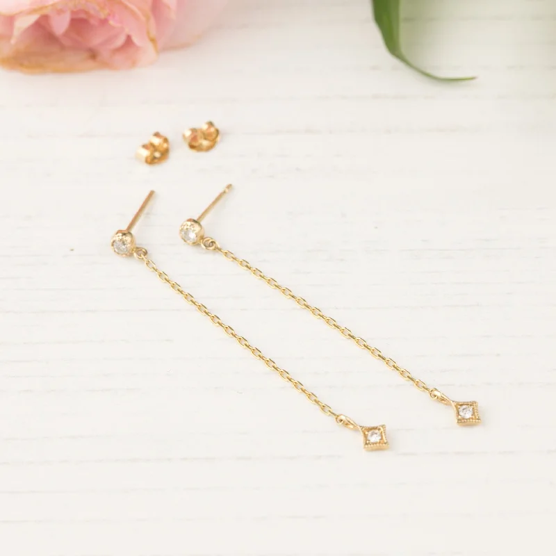 Fashion Drop Earrings for Trendy-Dahlia & Star Drop Earrings