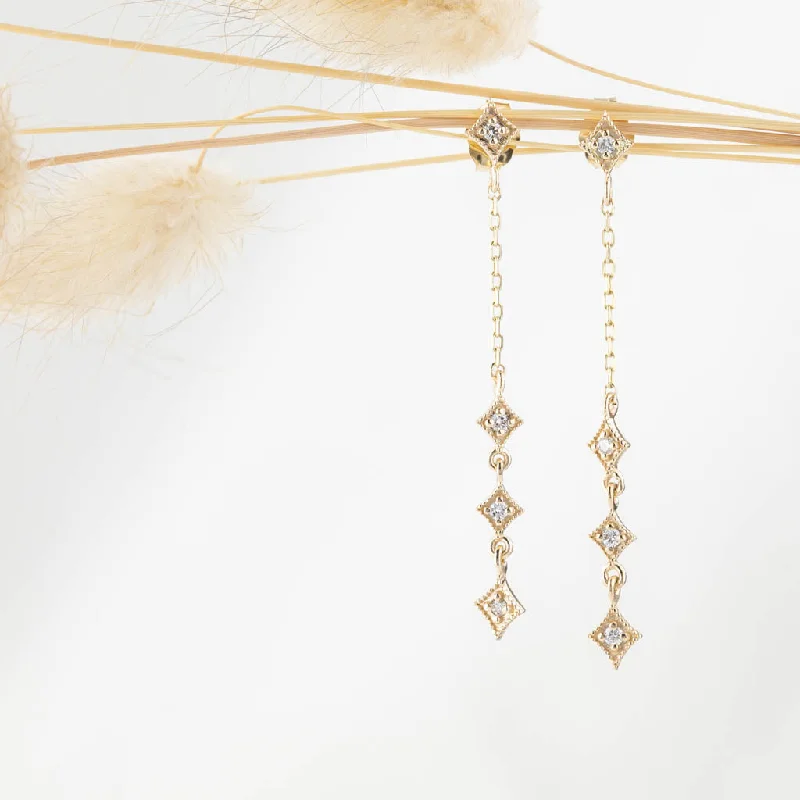 Designer Drop Earrings for High-End-Star Diamond Chain Drop Earrings