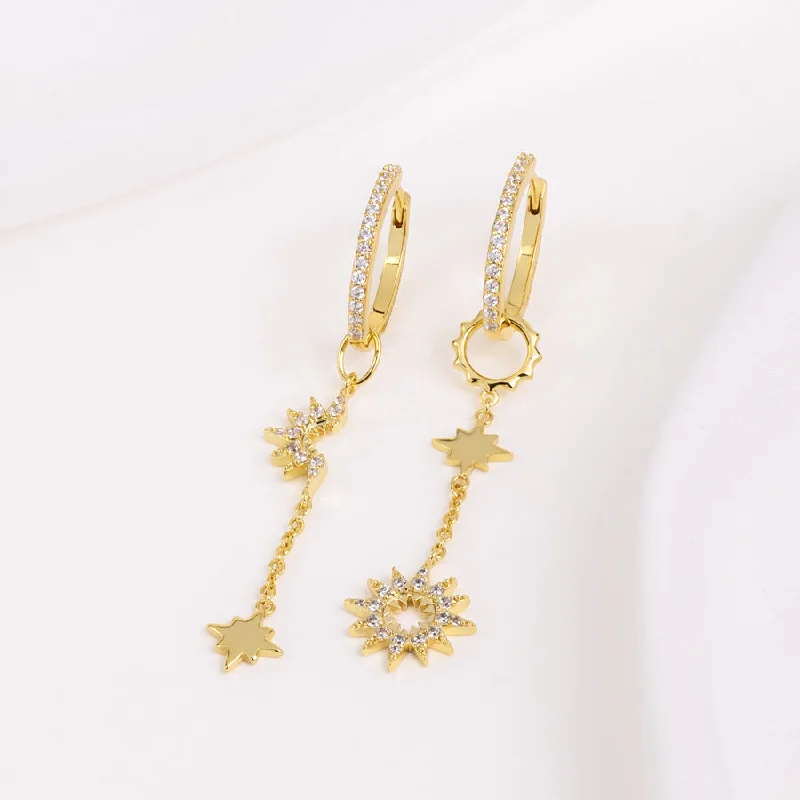 Simple Drop Earrings for Subtle-Sunlit Nova Gold Drop Earrings