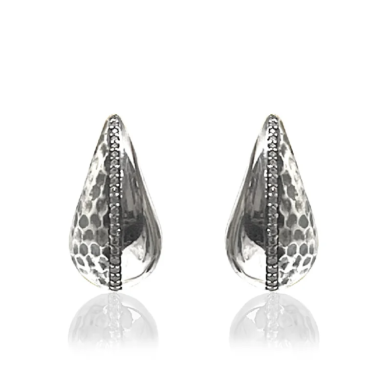 Mysterious Drop Earrings for Intriguing-VINTAGE SILVER GIA TEARDROP EARRINGS