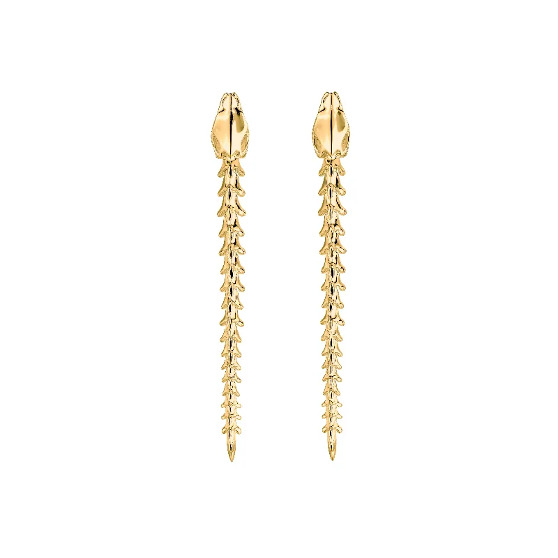 Travel Drop Earrings for On-The-Go-Serpent's Trace Drop Earrings - Yellow Gold Vermeil