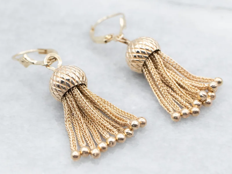 Fashion Drop Earrings for Trendy-Victorian Revival Gold Tassel Drop Earrings