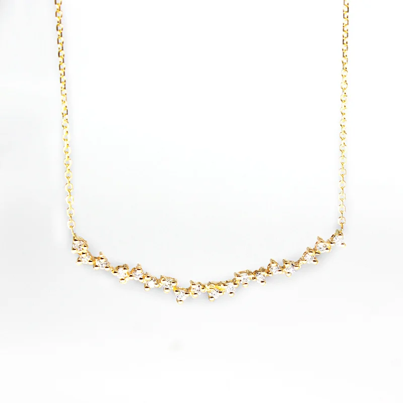 Adjustable necklaces with pendants for customizable length and style options -0.27ct. Curved Cluster Diamond Necklace