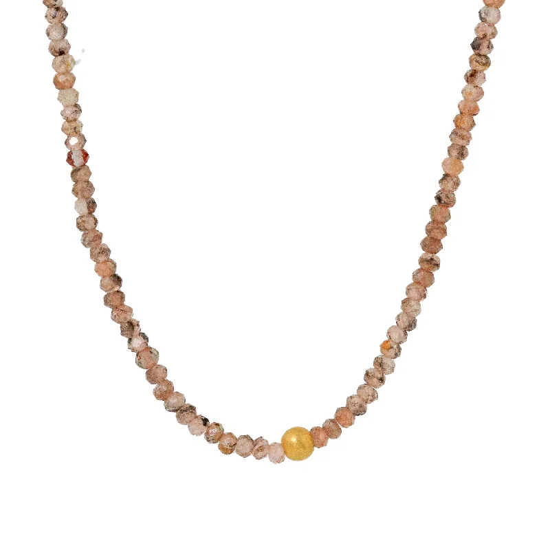 Simple pearl necklaces with classic pendants for sophisticated, timeless elegance -Andalucite + 18k Bead Necklace