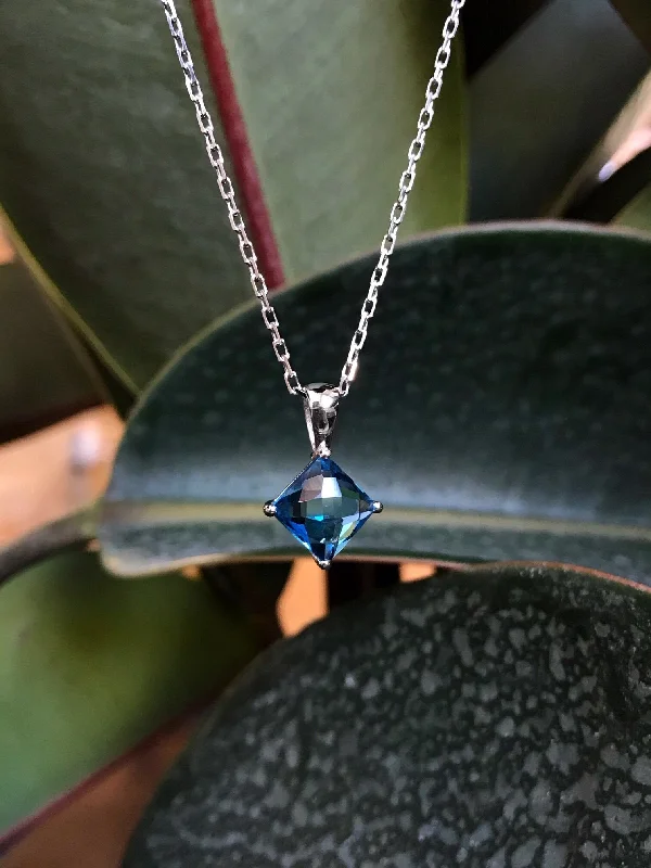 Custom made pendants on necklaces for women who appreciate one-of-a-kind jewelry -Blue Topaz Necklace