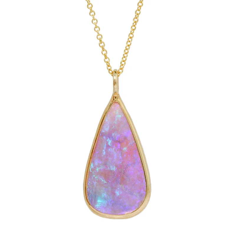 Adjustable pendant necklaces for customizable length and versatile fashion choices -Butterfly Wing Teardrop Opal Necklace