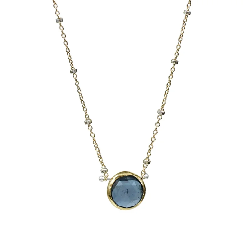 Layered pendant necklaces with different textures for an eclectic, boho-inspired style -Comet Blue Quartz Necklace