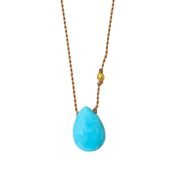 Classic infinity pendant necklaces for symbols of eternal love and connection -Turquoise Drop Necklace