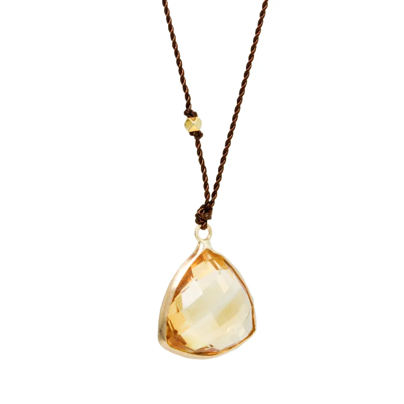 Colorful glass pendants on necklaces for a vibrant, playful accessory with personality -Citrine Necklace