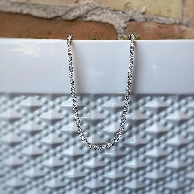 Classic silver pendant necklaces with clean designs for everyday, versatile wear -Cubic Zirconia Tennis Necklace