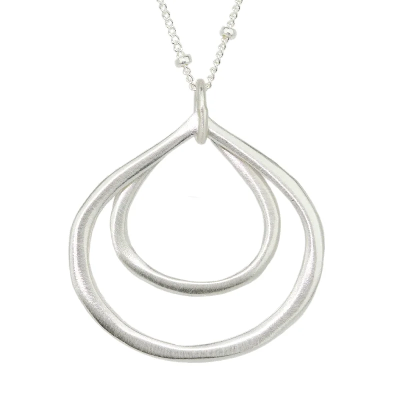 Unique animal-shaped pendants on necklaces for quirky and playful fashion statements -Double Teardrop Necklace