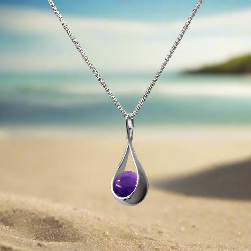 Colorful enamel pendants on necklaces for a fun and vibrant jewelry piece -"Captivating" Amethyst Necklace