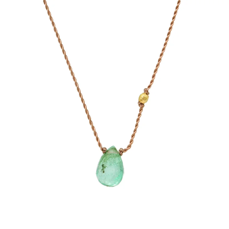 Elegant gold pendant necklaces with simple and sleek designs for classic beauty -Emerald Drop Necklace