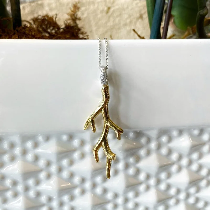 Unique animal-shaped pendants on necklaces for quirky and playful fashion statements -Gilded Coral Necklace