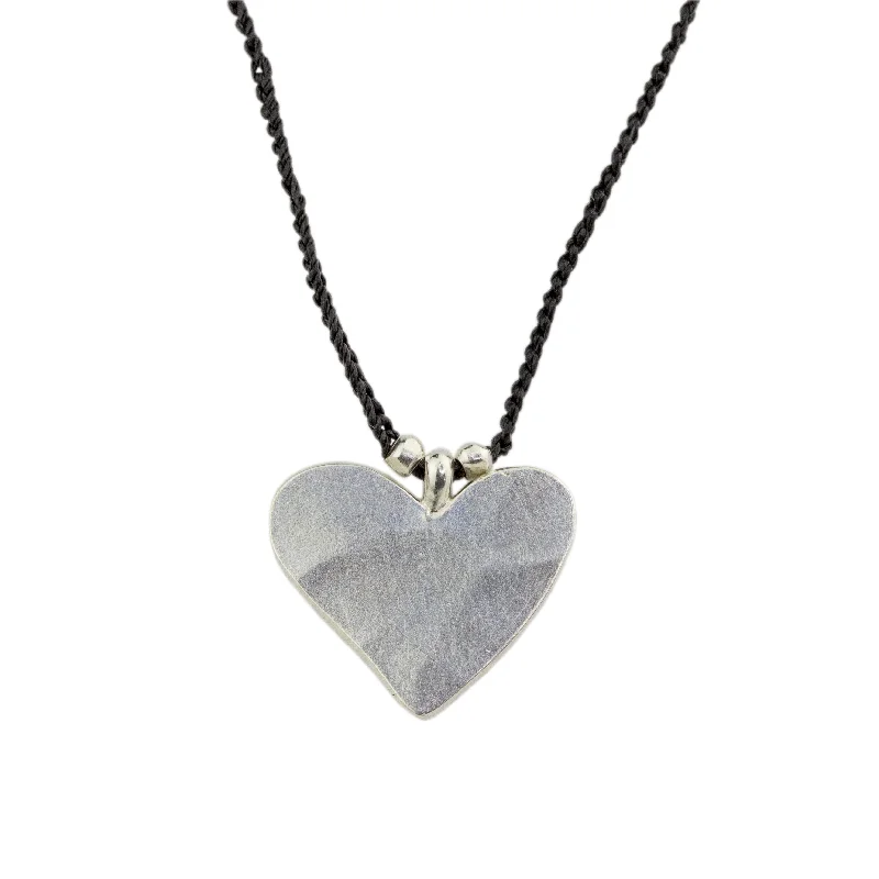 Elegant moon and star pendants on necklaces for a dreamy and celestial vibe -Hammered Heart Necklace