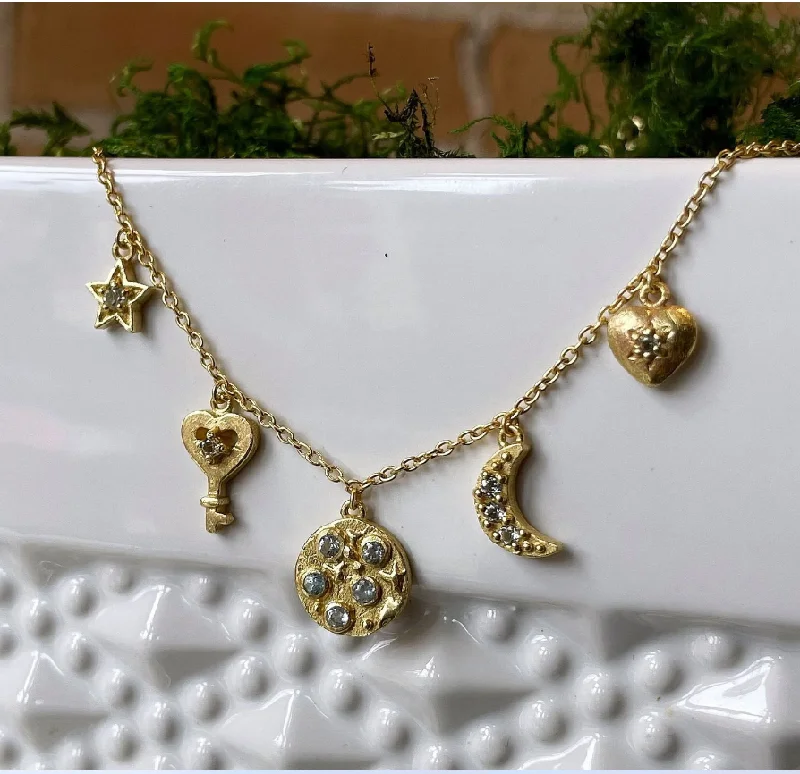 Gold-tone pendant necklaces with intricate details for a high-fashion, elegant look -Iolite Tale Necklace