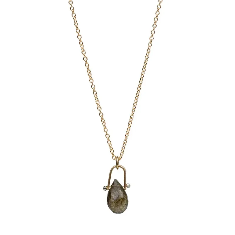 Diamond pendants on gold necklaces for luxury and sparkling elegance in accessories -Labradorite Drop Necklace