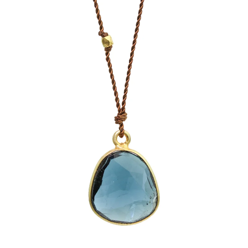 Custom geometric pendants on necklaces for a modern, chic look with precision -London Blue Topaz Necklace