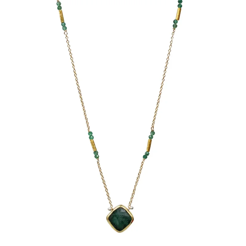 Spiritual pendant necklaces with symbols like lotus or om for personal meaning -Mia Emerald Necklace