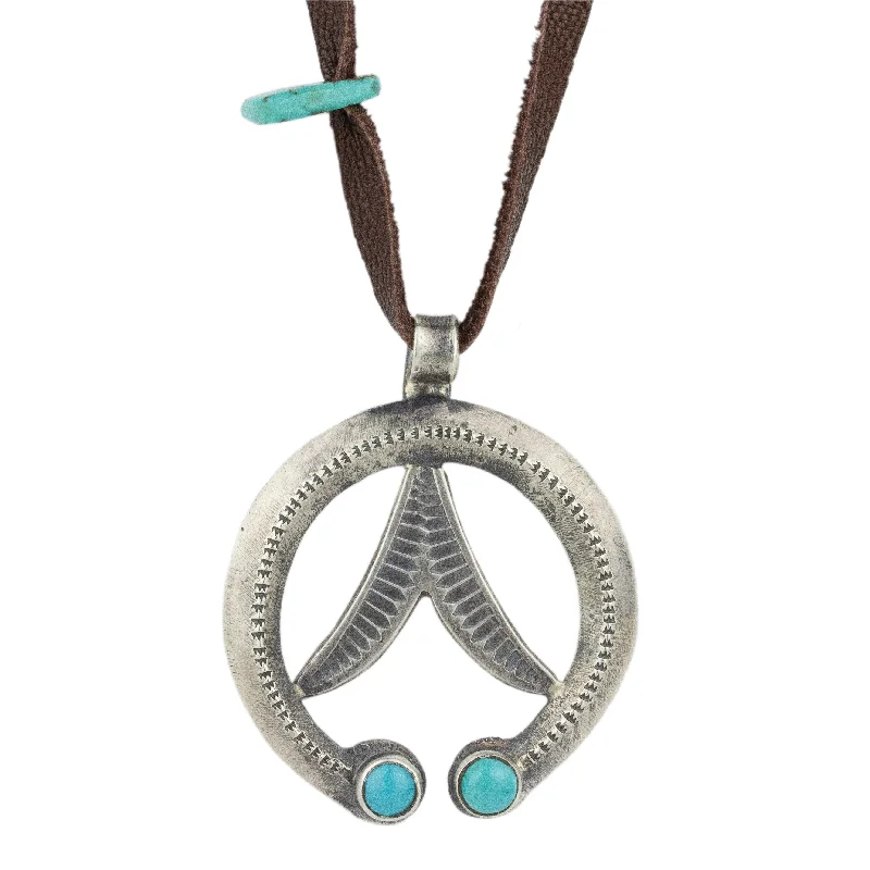 Simple and elegant circle pendants on necklaces for classic, timeless beauty -Turquoise Naja Necklace by Jesse Robbins