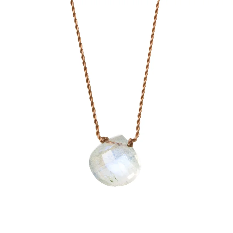 Minimalist gold necklaces and pendants for women who prefer simple styles -Rainbow Moonstone Necklace