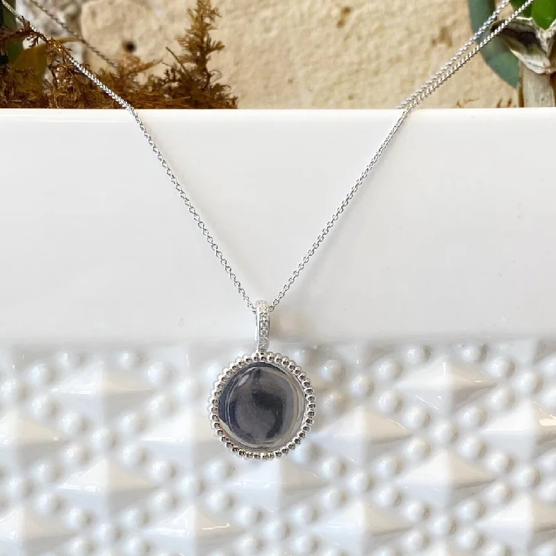 Simple sterling silver necklaces with small, understated pendants for minimalist charm -Rope Bezel Disc Necklace