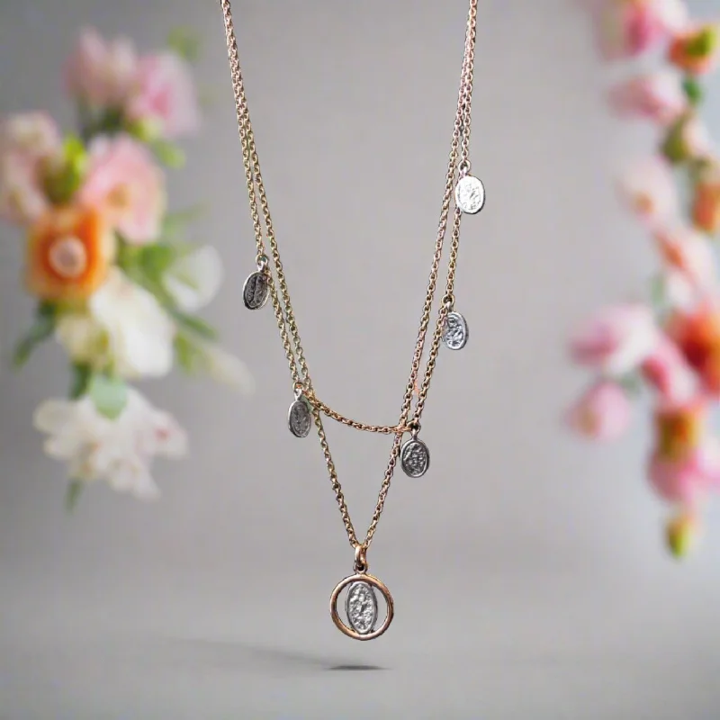 Rose gold necklaces with floral pendants for a feminine and elegant accessory -Rose Layered Necklace