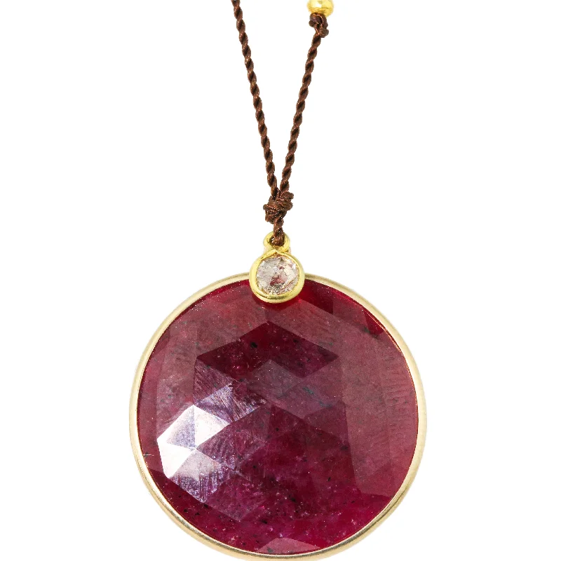 Birthstone pendant necklaces with sparkling gems to represent each family member -Ruby and Diamond Drop Necklace