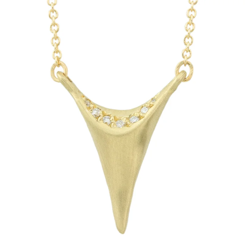 Elegant gold pendant necklaces with simple and sleek designs for classic beauty -Shark Tooth Necklace