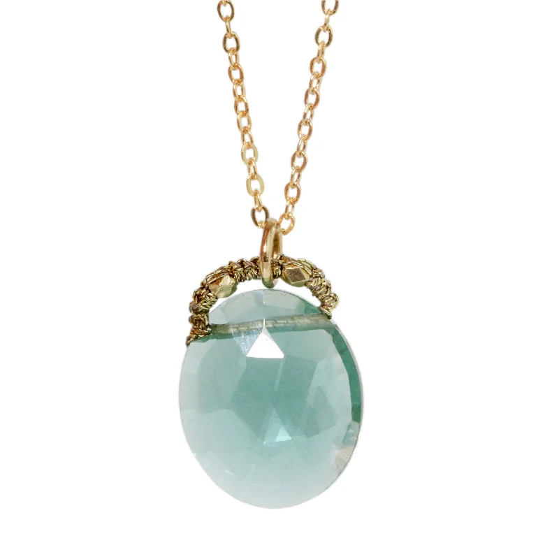 Layered pendant necklaces with multiple charms for a fashionable, trendy accessory -Teal Quartz Necklace