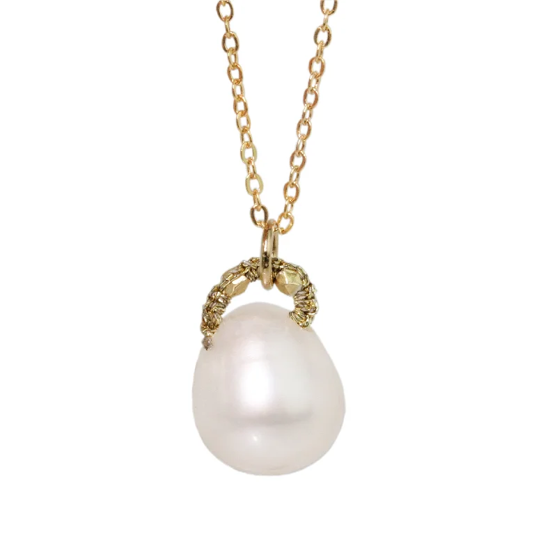 Long pendant necklaces with intricate charm details for a bohemian-inspired accessory -White Pearl Necklace