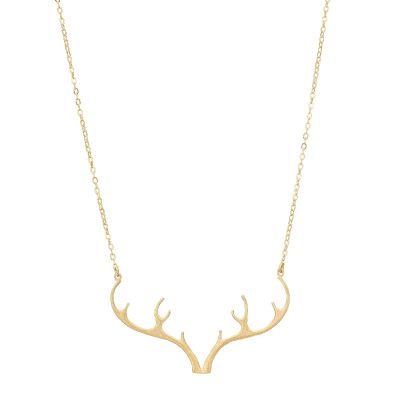 Nature-inspired pendant necklaces with floral or leaf designs for earthy elegance -Antler Necklace