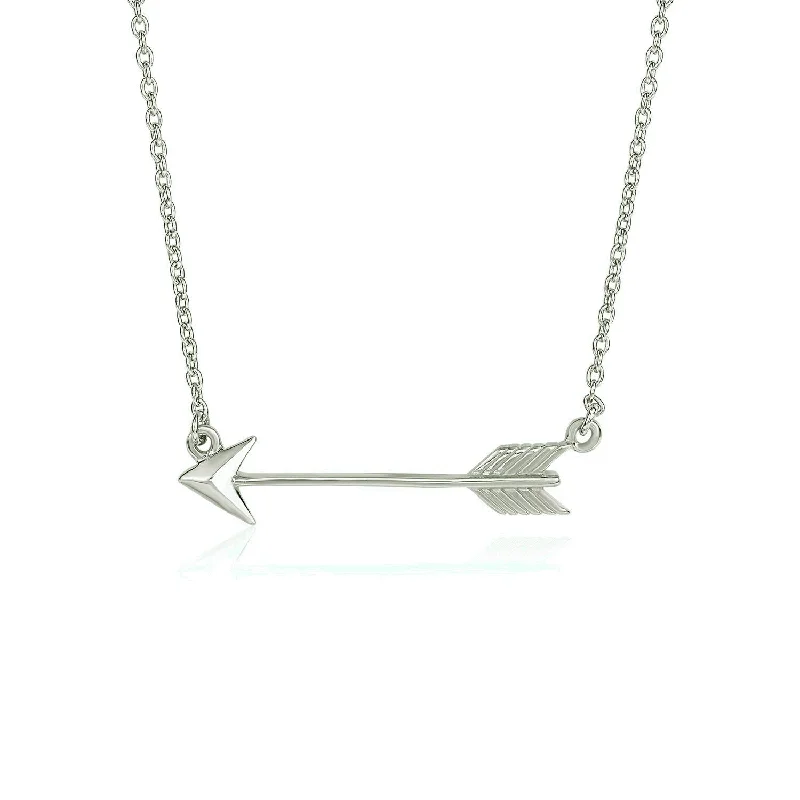 Beautiful heart-shaped pendants on necklaces for romantic and sentimental gifts -Size: 18'' - Necklace with Arrow in Sterling Silver