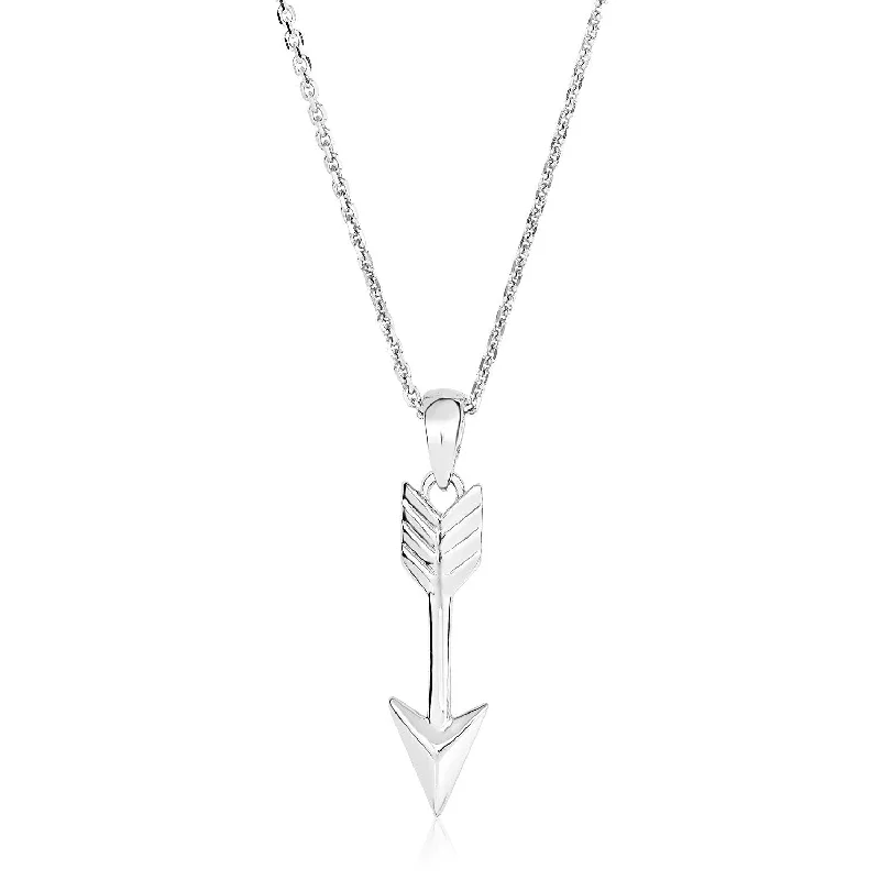 Statement necklaces with oversized pendants for a bold fashion accessory -Size: 18'' - Sterling Silver 18 inch Necklace with Arrow Pendant