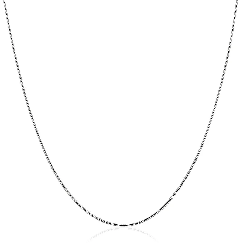 Simple and elegant circle pendants on necklaces for classic, timeless beauty -Size: 18'' - Sterling Silver Round Omega Style Chain Necklace with Rhodium Plating (1.25mm)