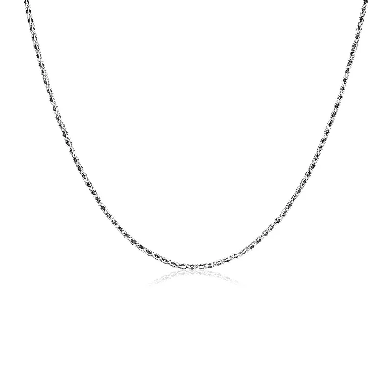 Statement necklaces with large pendants for women who love bold, eye-catching jewelry -Size: 18'' - Sterling Silver 18 inch Necklace with Black Cubic Zirconias