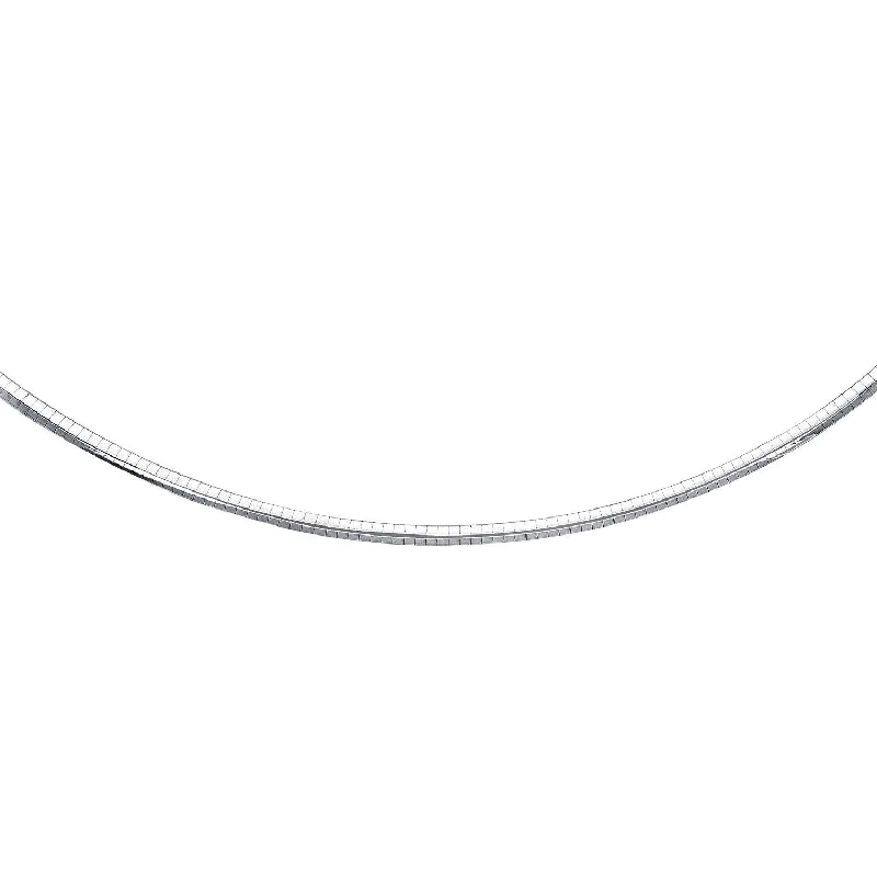 Long pendant necklaces with intricate charm details for a bohemian-inspired accessory -Size: 18'' - Sterling Silver Classic Omega Chain Necklace (4.0mm)