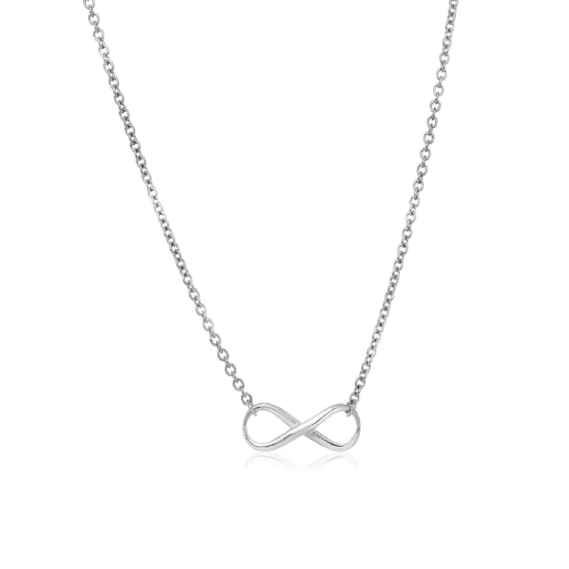 Inspirational pendant necklaces with motivational quotes for a positive fashion statement -Size: 18'' - Sterling Silver Infinity Symbol Necklace