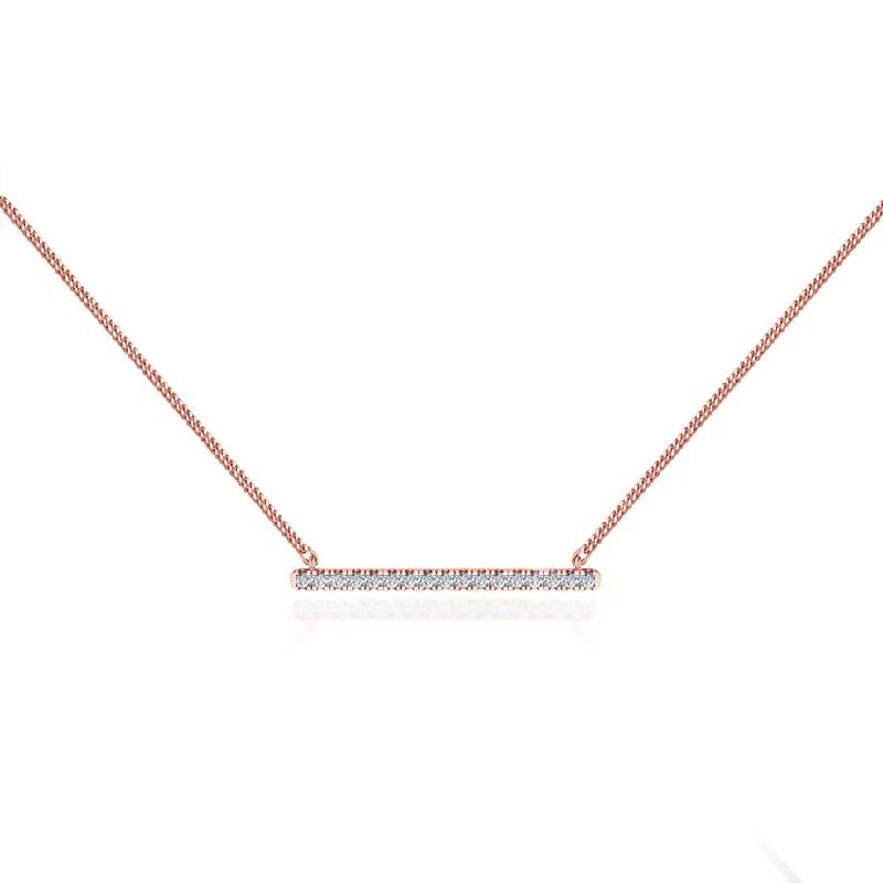 Elegant gold necklaces and pendants for women who love timeless accessories -AMAL - Lab Diamond Bar Necklace 18k Rose Gold