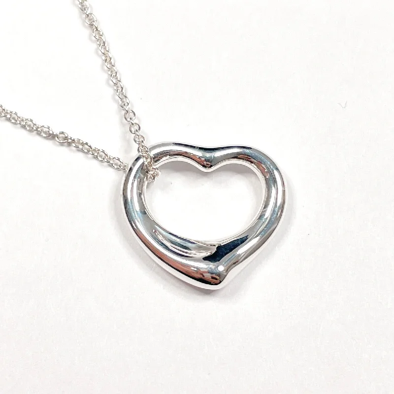 Custom word pendants on necklaces for unique, inspirational messages and statements -TIFFANY&Co. Necklace Open heart Elsa Peretti Silver925 Silver Women Used