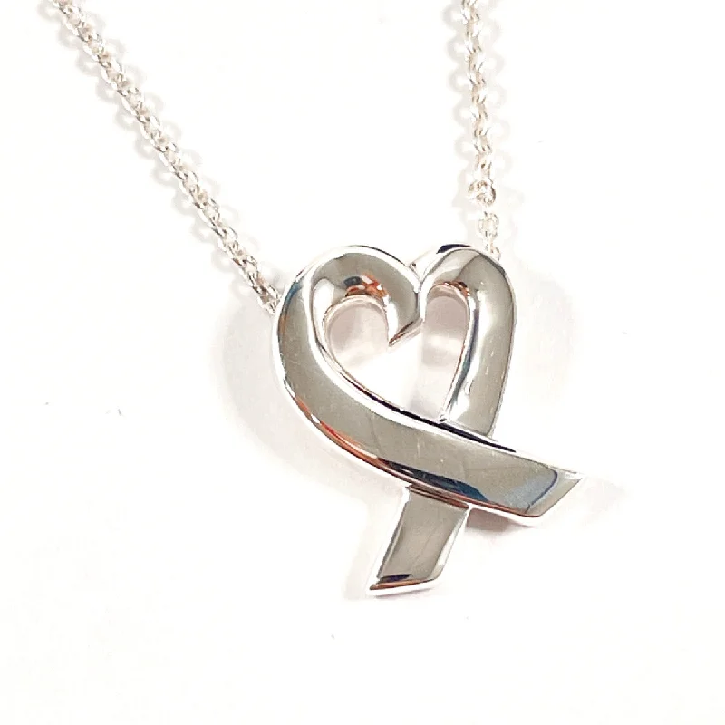 Delicate sterling silver necklaces with heart-shaped pendants for romantic gifts -TIFFANY&Co. Necklace Loving heart Paloma Picasso Silver925 Silver Women Used